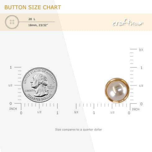 Matte Gold Faux Pearl Sewing Shank Buttons 20 Pcs - 18mm, 23/32"...