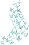 Cheerland Butterfly Wall Decor 3D Butterflies Decals Mural Teal Room Stickers Removable Turquoise Decorations for Girl Bedroom Home Decor Wedding ...