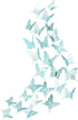 Cheerland Butterfly Wall Decor 3D Butterflies Decals Mural Teal Room Stickers Removable Turquoise Decorations for Girl Bedroom Home Decor Wedding ...
