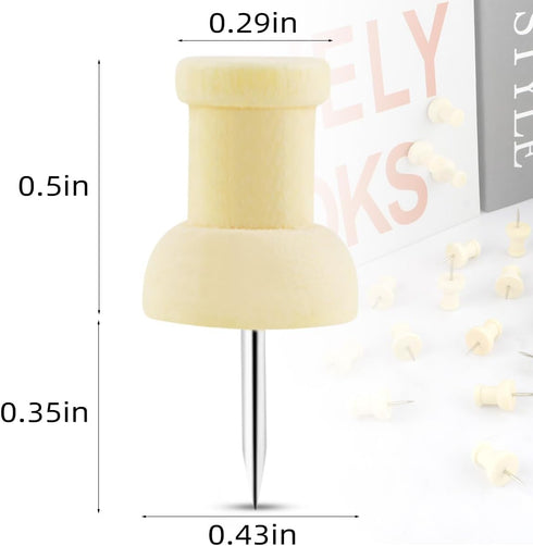 100 Pieces Decorative Wood Push Pins for Cork Board Wooden Thumb Tacks for Office Home Wood Map Tacks Wooden Head Pin for Bulletin Boards Craft Pr...
