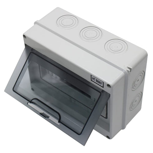 Distribution Protection Box with DIN Rail IP65 ABS Transparent Clear Cover Power mcb Distribution Box for Circuit Breaker Indoor on The Wall 8 Way...