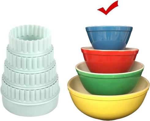 8 Pieces Display Stands for Pyrex Bowls Bowl Stands Bowl Display Stands for Cabinet Organizer Plastic...