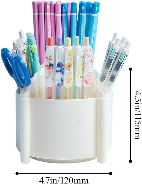 M&G 360 Degree Rotating Pen Holder for Desk Organizer, 4 Compartments Desktop Pencil Holder, Desk organizers and Accessories Storage Stationery Su...