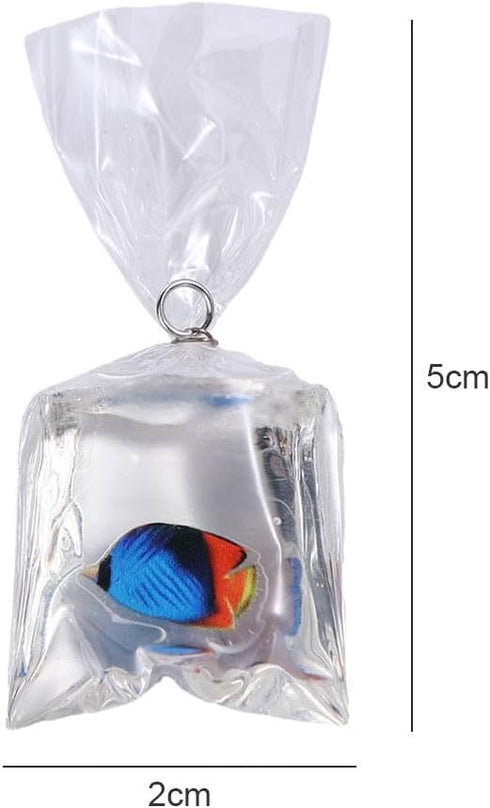 6 Pcs Resin Fish Water Bag Charms Pendants Funny Transparent Fish Charms for Earrings Bracelet Jewelry Making DIY Craft Finding Supplies...