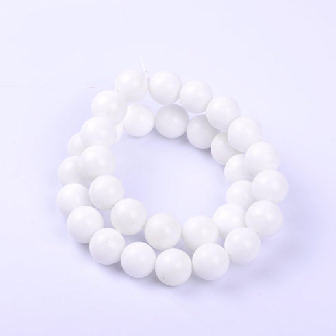 Natural Round Dyed Jade Loose Stone Beads Bulk for Jewelry Making 4MM, 6MM, 8MM, 10MM,12MM (8MM, White Porcelain)...