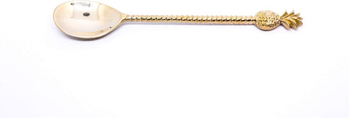 Living Explorers Long Gold Pineapple Antique Cast Brass Bar Spoon for Coffee, Dessert and Cocktail....