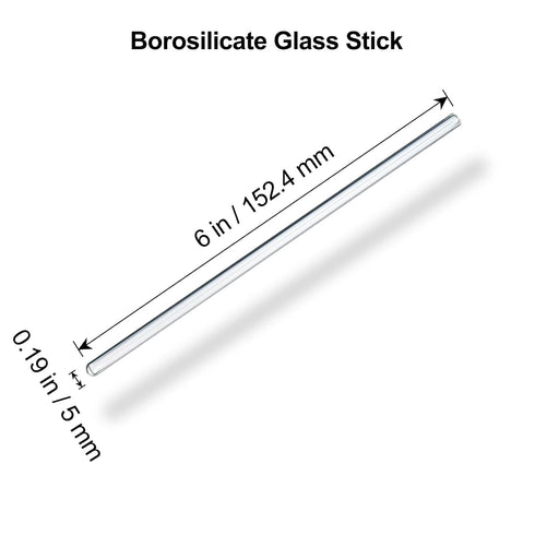 15 Pack Glass Stirring Rods: Diameter 5mm Length 6 inch Glass Stir Sticks, Borosilicate Glass Stirring Rod for Mixing Lab...