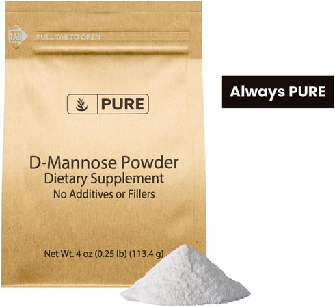 Pure Original Ingredients D-Mannose (4oz) Non-GMO, Dietary Supplement, Lab-Verified (4 Ounce)...