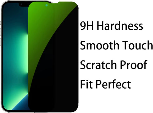 3 PCS Anti-Blue Privacy Tempered Glass Anti-Spy Screen Protector Anti-Peeping Film Suit for iPhone 14 Plus/iPhone 13 Pro Max, 6.7 inch 9H Hardness...