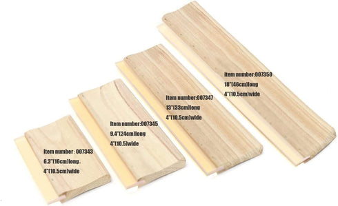 INTBUYING Screen Printing Squeegee Ink Squeegee Wooden Water Scraper 65 Durometer 13nches Long 4 inches Wide with Rubber Blade and Wooden Handle...