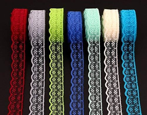 20 Rolls 200 Yards Mixed Color Floral Pattern Fabric Lace Ribbon...