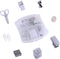 Mini Office Supply Kits – Includes Mini Stapler,Scissors, Staple Remover, Staples, Tape Dispenser (White)...