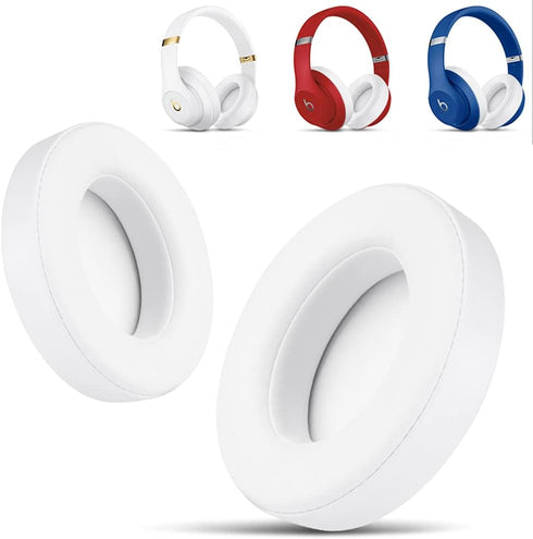 Studio2.0 Replacement Earpads Ear Pad Cushion Cover Compatible with Beats by Dr.Dre Studio 2 Wired/Wireless & Studio 3.0 Over-Ear Headphones (Whit...