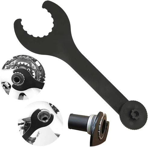 Bicycle Wrench Bottom Bracket Spanner Carbon Steel Install Removal Spanner Wrench Black Bicycle Axle Wrench Tool for Shimano Hollowtech 2?22CM Len...