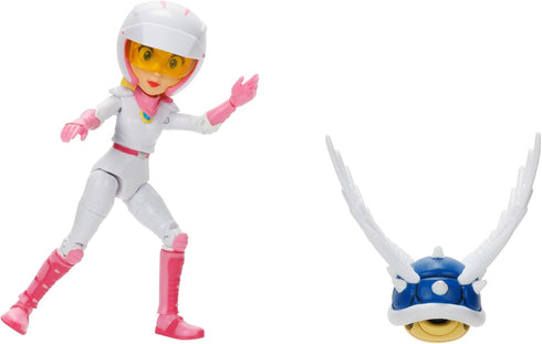 THE SUPER MARIO BROS. MOVIE 5 Inch Action Figure Series 2 Peach Figure in Motorcycle Outfit with Spiny Blue Shell...
