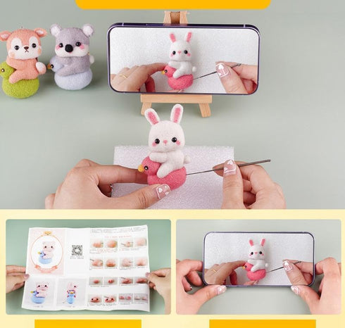 TARVIT Needle Felting Kit, Felting Kits for Beginners Adult, DIY Wool Felt Starter Set with Felting Tool,Car Toy Holder and Instruction, Wool Felt...