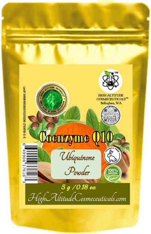 5g Coenzyme Q10 (Ubiquinone, Coq10) Powder Cosmetic Antioxidant Firming Skin Care, Make DIY Liquid Face Serum, Cream, Lotion, Moisturizer, Tighten...