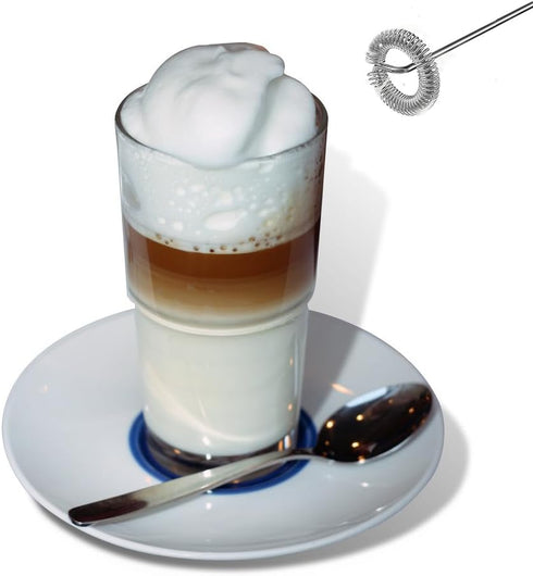 Cuisinox Electric Milk Frother Handheld Stainless Steel Battery Powered Foam Maker, Whisk Drink Mixer Blender For Coffee, Frappe, Latte, Macchiato...