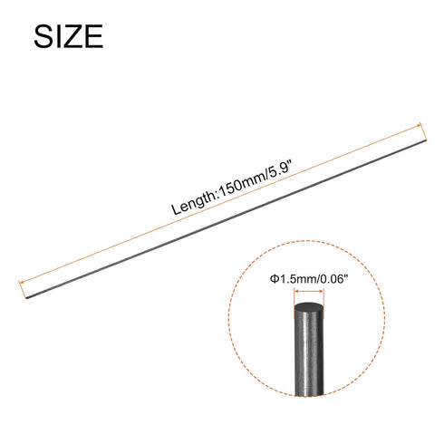 MECCANIXITY 6 Pack Carbon Fiber Rod, 1.5mm x 150mm for RC Plane DIY Tool Wing Tube Quadcopter Arm...