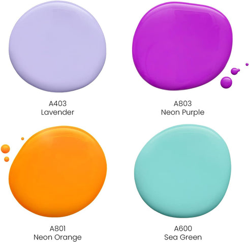 ARTEZA Acrylic Pouring Paint Set, 4 Orchid Colors, 4 oz Bottles, High-Flow Paint, No Mixing Needed, Art Supplies for Canvas, Glass, Paper, Wood, T...