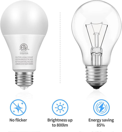 A19 3-Color LED Light Bulbs with Soft Warm, Warm White and Daylight, Color Changing Light Bulb, Multicolor Light Bulb, 9W(60 Watt Equivalent,), 80...