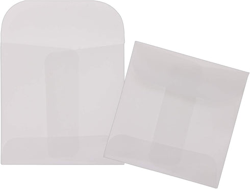 60 Pieces 6x6cm/2.36x2.36inch White Translucent Butter Paper Envelope Bag, Small Bag for Jewelry Ring Tag Photo...