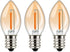 Tsunetani-C7 Edison LED Filament Mini Night Light Bulbs 0.5W Equivalent to 5 Watt Incandescent - E12 Candelabra Base 2200K Ultra Warm White for Ho...