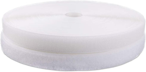 3/4'' Width x 10Meters Length White Sew On Hook and Loop Tape Fastening Nylon Fabric Tape (White, 3/4 Inch x 10 Meters)...