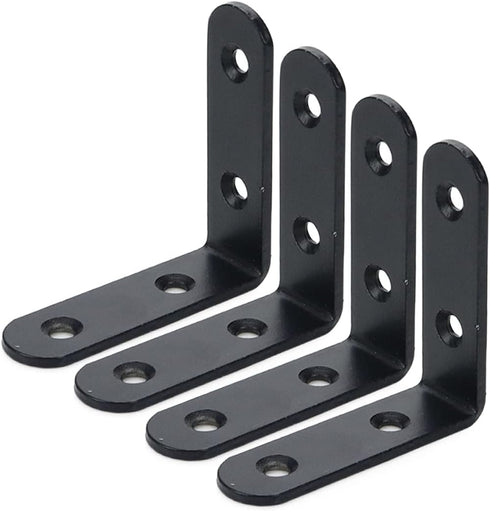 Corner Brace 2.56" x 2.56" L Brackets Black Right Angle Bracket 90 Degree Bracket -4pcs...