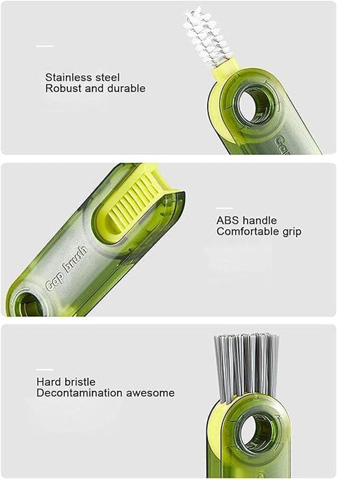 3 in 1 Cup Lid Gap Cleaning Brush, Bottle lid Cleaning Brush, Tiny Bottle Cup Lid Straw Cleaner Tools Home Kitchen Cleaning Tools Multi-Functional...