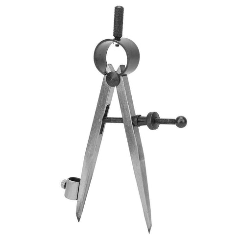 Wing Divider, Adjustable&Lockable Precision Spring Divider Caliper Compass with Pen Holder Craft Rotating Tool for Metal Workpiece Processing, Mec...