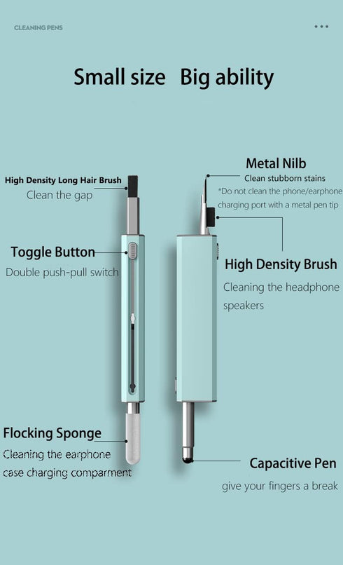 Stylus Pen for iPad with Palm Rejection Stylus iPhone iPad Android Tablet Anti Static 5 in 1 Headphone Cleaner (Green or White 2PCS)......