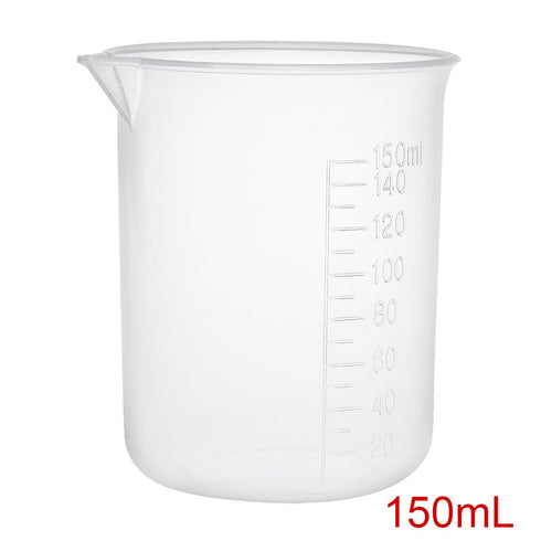 uxcell Measuring Cup 150ml PP Plastic Graduated Beaker Transparent for Lab Kitchen liquids 3pcs...
