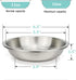Stainless Steel Cat Bowls, Whisker Fatigue Relief Cat Food Dish, Metal Shallow Wide Large Replacement Plate for Dog and Pet, Ideal for Raised Elev...