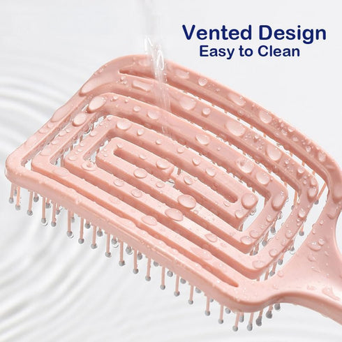 Detangling Hair Brush, 2 Pcs Curved Vent Hair Brush For Blow Drying For Thick,Curly,Long Hair, Wet Brush Detangler Quickly Detangles and Smooths h...