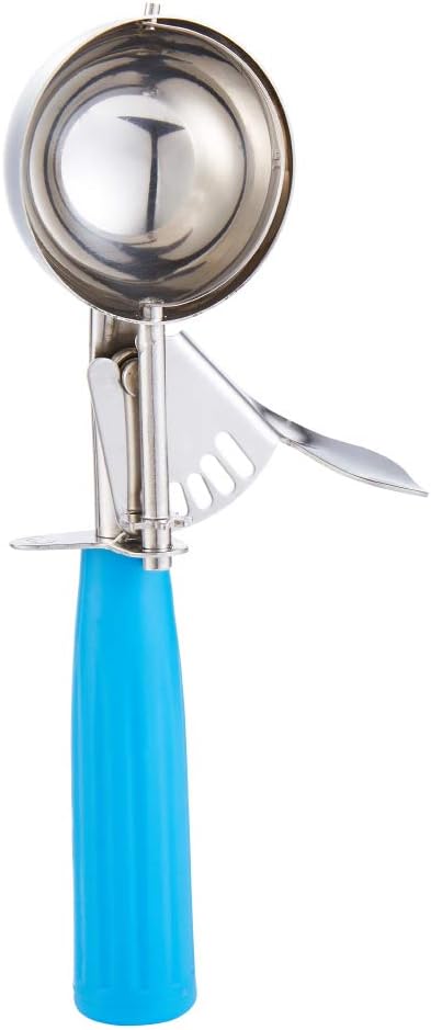 Portion Scoop - #16 (2 oz) - Disher, Cookie Scoop, Food Scoop - Portion Control - 18/8 Stainless Steel, Blue Handle...