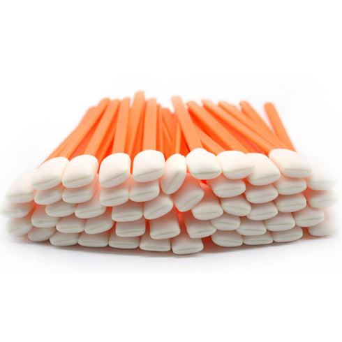 Wellgler's 100pcs 5.11" Foam Swabs, Square Rectangle Cleaning Swab?for Solvent Format Inkjet Printer Roland Optical Equipment?Orange?...
