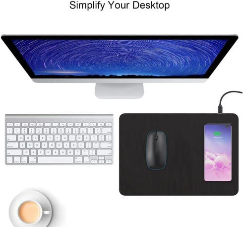Wireless Charger Mousepad Charger Fast Cell Phone Charger Charging 15W QI Certified CASE-Friendly Cell Phone Charger (Black)...