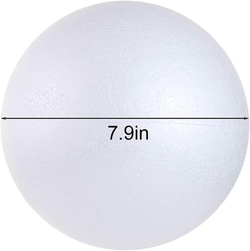 2PCS 7.9 Inch White Foam Balls Polystyrene Craft Balls Foam Balls for Art, Craft, Household, School Projects and Christmas Easter Party Decoration...