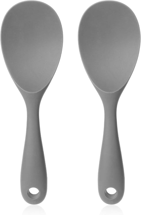 2Pcs Silicone Rice Paddle Spoon Rice Non Stick Rice Scooper Rice Spatula Heat Resistant Kitchen Serving Rice Spoon Paddle Large Rice Cooker Spoon ...
