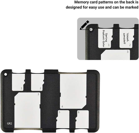6 Slots SD Micro SD Card Case Storage Organizer, Lightweight Ultra-Thin Credit Card Size fit 2 SD SDHC SDXC Cards and 4 Micro SD TF MSD Cards...