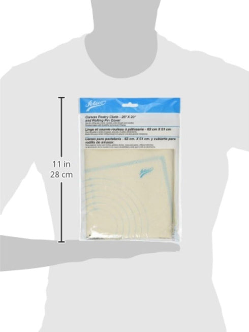 Ateco Canvas Pastry Cloth and Rolling Pin Cover, 25" x 20", Off-White...