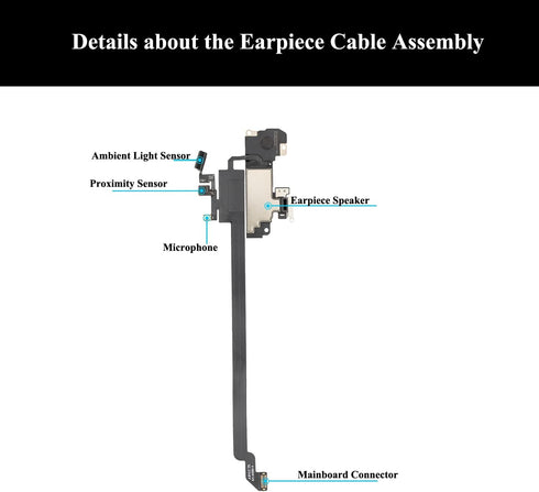 for iPhone XR Earpiece Speaker Replacement & Earspeaker Ear Piece Proximity Light Sensor Flex Cable with Repair Tools Compatible with iPhone XR 6....