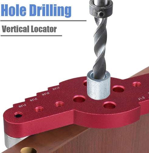 Mesee Vertical Pocket Hole Drilling Jig, 2-In-1 Woodworking Dowelling Jig Locator with Scriber Wood Dowel Drill Guide Puncher Positioner Tools for...