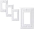 DEWENWILS 4 Pack Metal Outlet Covers, Outlet Wall Plates, Classic White Finish Light Switch Cover Plates, 4.92"×3.14" Sunken Pearls Decorative Wal...