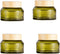 4 Pack 50g Empty Glass Cosmetic Cream Jars Cosmetic Container,Portable Refillable Travel Size Cream Jar Pot Bottle with Wood Grain Plastic Lids fo...