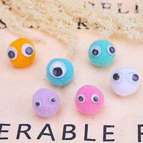 Variety Value Pack 1 Box Approx 1120 pcs 0.16 inches to 1 inch Round Plastic Self Adhesive Black Googly Wiggle Eyes Wide Assorted Sizes...