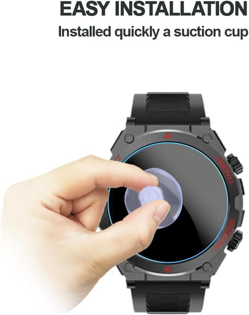 Screen Protector for S66 1.52-Inch Smart Watch, 9H Tempered Glass Protective Film Compatible for Jdcrsj/Lyaarka/Bvlrksc/Brhgph S66 Military Smart ...