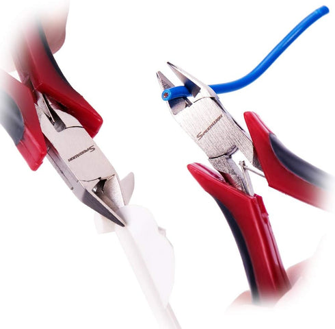 SPEEDWOX Diagonal Cutting Pliers Side Nippers 4 Inches Micro Wire Cutters Precision Plastic Nippers with Spring Mini Side Cutting Angled Head Fine...