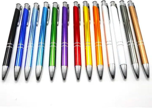 Stylish quality metal ballpoint Pens, black ink, soft writing experience (Multiple body colours (13 colours per pack))...
